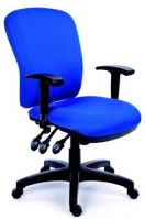 Mayah COR_BBSZVV14 irodai szék, állítható karfával, kék gyöngyszövet-borítás, fekete kép