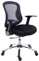 Mayah COR_BBSZVV15 irodai szék, karfás, fekete szövetborítás, feszített hálós háttámla kép