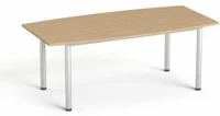 Mayah COR_IBXA43K tárgyalóasztal, íves, szürke fémlábbal, 80/95x190 cm, mayah 