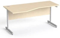 Mayah SV-B8716 J/ IBXA30J íróasztal, íves, balos, szürke fémlábbal, 160x80 cm, mayah 