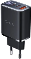 Mcdodo CH-2180 2xusb-c + usb-a, 30w mains charger with display (black) kép