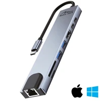 Media-tech MT5046 8in1 giga lan hub docking station kép