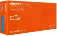 Mercator medical RD30239002 Nitrylex narancs nitril púdermentes vizsgálókesztyű s, 100db/doboz kép