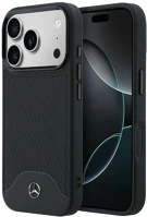 Mercedes MEHMP17X25PCBPWK Leather wood effect and curve apple iphone 17 pro max magsafe tok, fekete kép