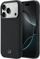 Mercedes MEHMP17X25PMERCK Leather mesh with bow line apple iphone 17 pro max magsafe tok, fekete kép