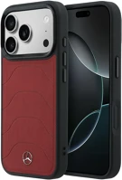 Mercedes MEHMP17X25PMERCR Leather mesh with bow line apple iphone 17 pro max magsafe tok, piros kép