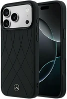 Mercedes MEHMP17X25PSECLK Leather with crossed lines apple iphone 17 pro max magsafe tok, fekete kép