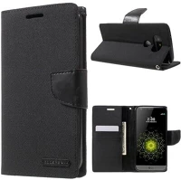 Mercurycase GP-63880 Lg g5 mercury canvas diary tok álló flip, textil hatás, fekete kép