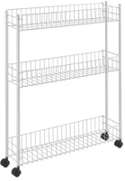 Metaltex MX341433 Fino-3 extra keskeny 3 polcos gurulós tároló, fehér, 58x16x72 cm kép