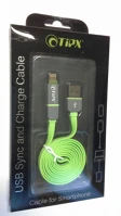 Micro GL567314 Kábel: tipx 2in1  usb iphone készülékhez zöld adatkábel kép