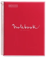 Miquelrius A152240021 Emotions a5 pp 120 lapos piros vonalas spirálfüzet kép