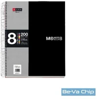 Miquelrius A15246287 A4 8x25lapos kockás fekete spirálfüzet kép