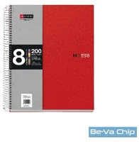 Miquelrius A15246487 A4 8x25lapos kockás piros spirálfüzet kép