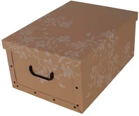 Miss space 7033 Tárolódoboz  maxi 51x37x24 cm környezetbarát barokk fehér virágos kép