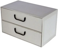 Miss space 7645 Irattartó box  karton 2 fiókos horizontális zárt beige kép