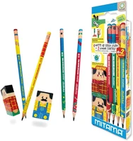 Mitama 62993 Ceruza , famentes, 4db-os klt. 2db radírral kép