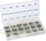 M.n.c. 05714 Üveg biztosíték készlet tárolódobozban - 120 db - 5-30a () kép