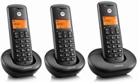 Motorola E203 telefon készülék (vezeték nélküli, 3 kézibeszélő, kijelző, dect) kép