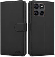 Motorola FD5906302322756 edge 70 fusion / fusion+ - tech- protect wallet - fekete bőr könyvtok kép