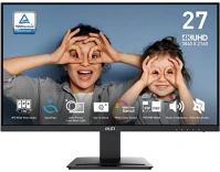 Msi 60HZ, 4MS, 300CD/M2, 1000:1, 2X Msi monitor business pro mp273u 27"; uhd 3840x2160, ips, 16:9,  hdmi, dp, black kép