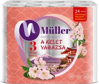 Müller H3049845 Toalettpapír 3 rétegű kistekercses 100% cellulóz 24 tekercs/csomag kelet varázsa  fehér kép