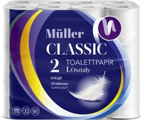 Müller TBY285222 Toalettpapír 2 rétegű kistekercses 100% cellulóz 100 lap/tekercs 24 tekercs/csomag  classic kép
