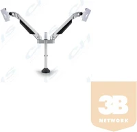 Multibrackets 7350022737198 Gaslift asztali rögzítő dupla karos konzol ezüst kép