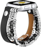 Mybandz 13457 Apple watch gyöngyös -  bőr óraszíj, 40 - 41 - 42 mm kép