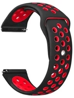 Mybandz 20SKU2079 Lélegző szilikon óraszíj / fekete-piros / 20mm kép