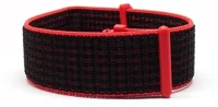 Mybandz 22SKU1610 Tépőzáras rugalmas szövet óraszíj / piros-fekete / 22mm kép