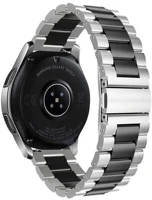 Mybandz 22SKU390 Klasszikus fém óraszíj /ezüst-fekete/ / 22mm kép