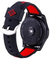 Mybandz 22SKU6153 Szilikon óraszíj /fekete-piros csíkokkal / 22mm kép