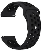 Mybandz 22SKU715 Lélegző szilikon óraszíj /fekete/ 22 mm kép