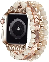 Mybandz 56701 Apple watch gyöngyös - fém óraszíj, 40 - 41 - 42 mm kép