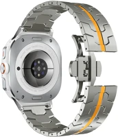 Mybandz 65041 Space fém óraszíj-ezüst-narancs/samsung galaxy watch ultra kép
