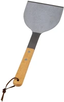 Nava-guardini 10-238-005 Bbq guru rozsdamentes acél grill spatula és kaparó,fa nyél,  26 cm kép