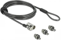 Navilock 20676 laptop biztonsági kábel három zárfejjel kensington, noble wedge és nano kép