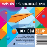 Nebuló 10X10-HAJTLAP-50 Hajtogatólapok színes 10x10 cm, vegyes színek, 50 lap/csomag, kép