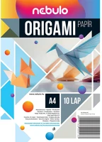 Nebuló A4-ORIPAP-10 Origami papír a4, vegyes színek, 10 lap/csomag, kép