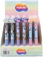 Nebuló DT-VC Zseléstoll  nyomógombos radírozható 0,5mm vicces cicák kép