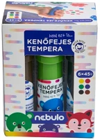 Nebuló kft-6-45 Tempera készlet, kenőfejes, 45 ml, nebulo 6 klf. szín