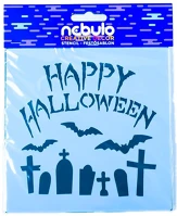 Nebuló MSL-GRAVE-14,5X14,5 Festősablon  műanyag lap halloween temető kép