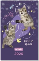 Nebuló TZSN-A6-26-D2 Zsebnaptár  a/6 heti papírborítós astro cats 2026. kép