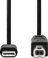 Nedis CCGB60650BK20 Usb töltő és adatkábel, usb 2.0, usb type-c / usb-b (ccgb60650bk20) kép
