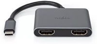 Nedis 4K@30HZ | 0.10 M Usb-c™ adapter | usb 3.2 gen 1 | usb-c™ dugasz | 2x hdmi™ | kép