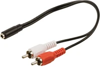 Nedis CAGB22255BK02 Sztereo audiokábel 3,5mm jack alj - 2x rca dugó 20cm kép