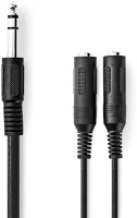 Nedis CAGB23110BK02 Audio kábel 0,2 m 6.35mm 2 x 6.35mm fekete kép
