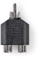 Nedis CAGB24940BK Mélynyomó adapter | RCA Dugasz | 2x RCA Aljzat | Nikkelezett | Egyenes | kép