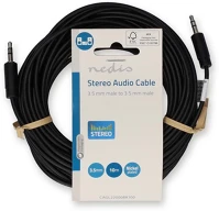 Nedis CAGL22000BK100 Sztereo audio kábel, 3,5 mm jack dugó - 3,5 mm jack dugó, 10m kép
