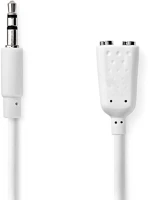 Nedis CAGP22100WT02 2 db 3.5 mm-es Aljzat | Nikkelezett | 0.20 m | Kerek | Fehér | Boríték kép